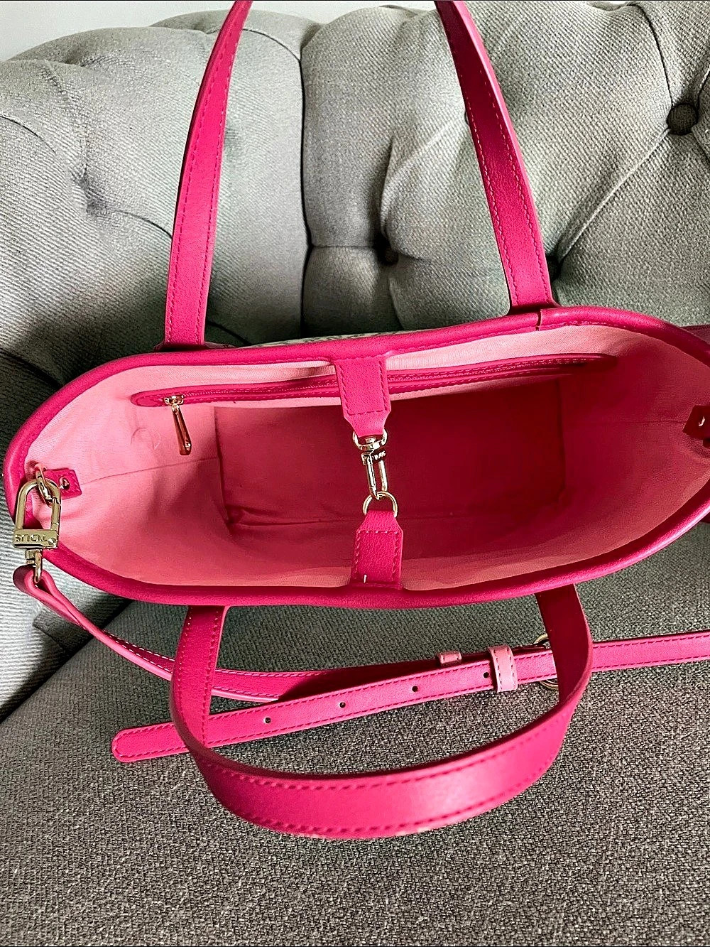 TOUS Patterned Tote Pink & White - Picture 2 of 11